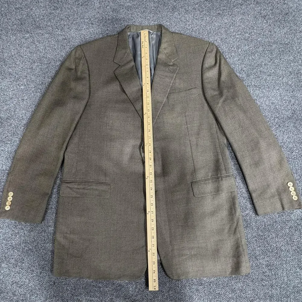 Vintage Hickey Freeman Boardroom Blazer Mens 46 Long Brown Wool Made in USA